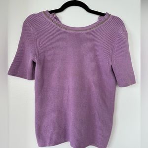 Purple NBW Magritte Lila Lilac silver necklace shirt